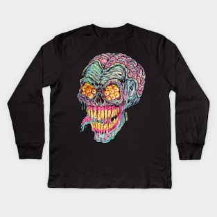 Demon Brain Head Kids Long Sleeve T-Shirt